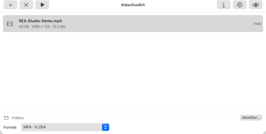 Real VideoToolKit screenshot with a synthetic demonstration video